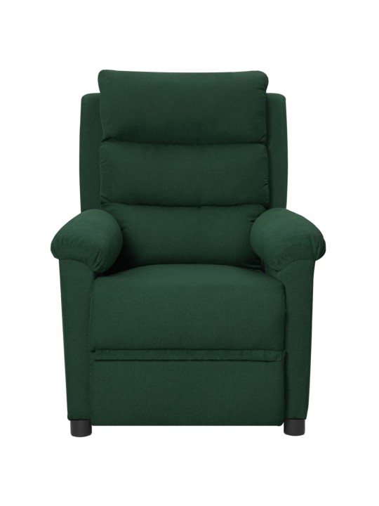 Elektrické masážní křeslo tmavě zelené textil
