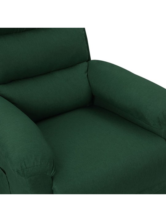 Elektrické masážní křeslo tmavě zelené textil