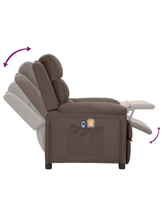 Elektrické masážní křeslo taupe textil