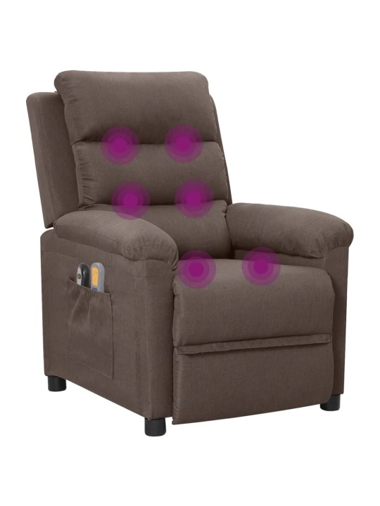 Elektrické masážní křeslo taupe textil