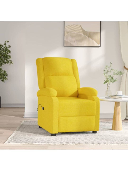 Elektrické polohovací křeslo žluté textil