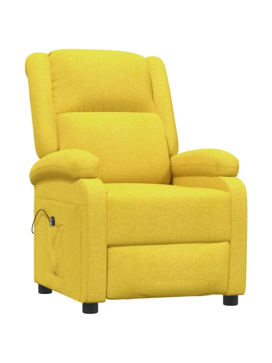Elektrické polohovací křeslo žluté textil