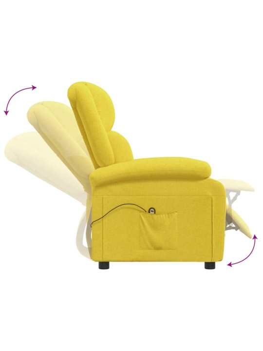 Elektrické polohovací křeslo žluté textil
