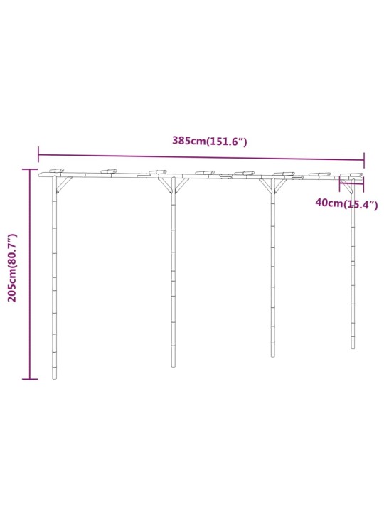 Pergola bambus 385 x 40 x 205 cm