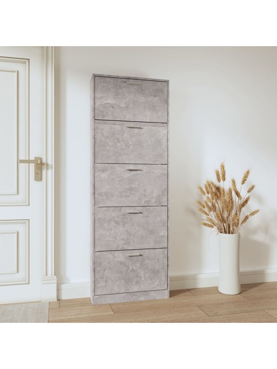 Botník betonově šedý 59 x 17 x 169 cm kompozitní dřevo
