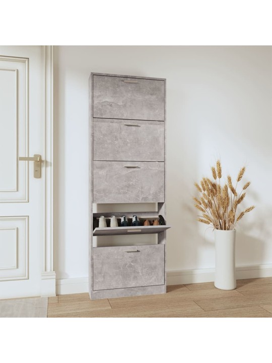 Botník betonově šedý 59 x 17 x 169 cm kompozitní dřevo