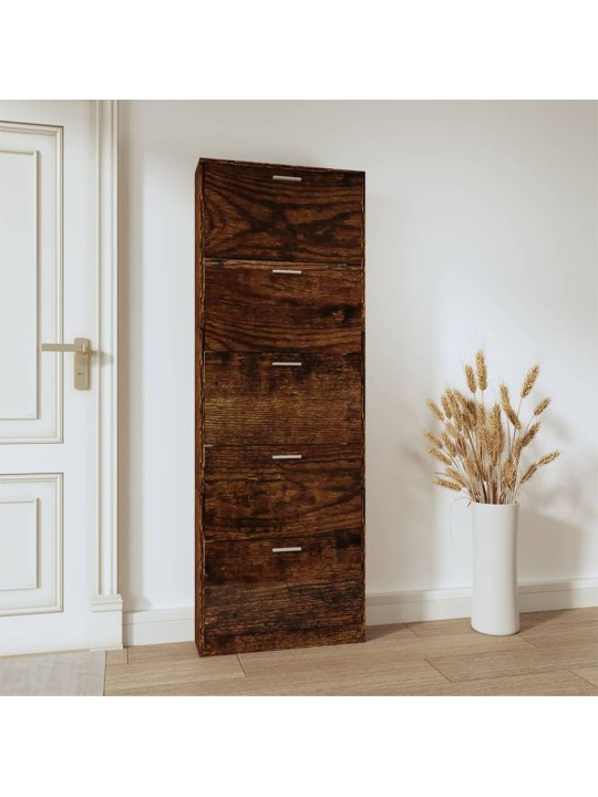 Botník kouřový dub 59 x 17 x 169 cm kompozitní dřevo