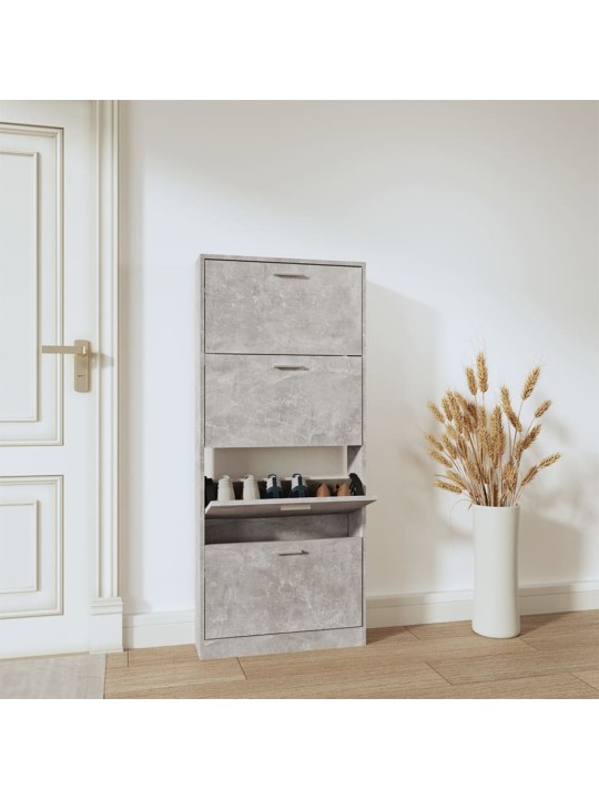 Botník betonově šedý 59x17x150 cm kompozitní dřevo