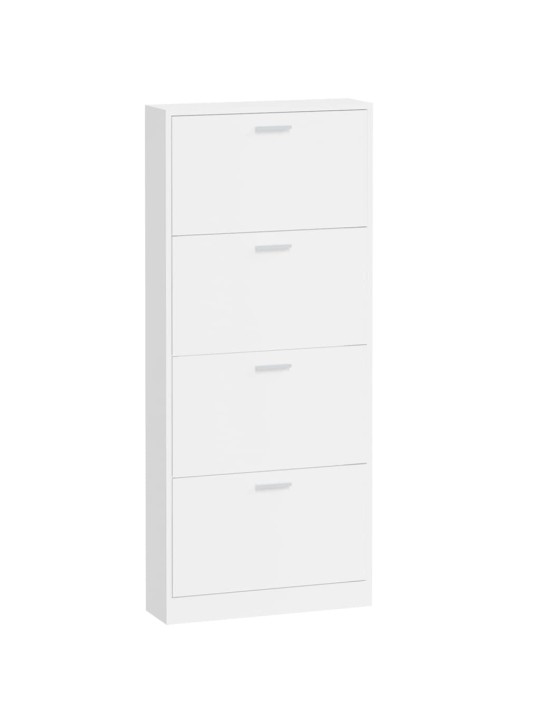 Botník bílý s vysokým leskem 59x17x150 cm kompozitní dřevo