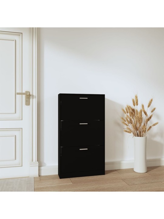 Botník černý 59x17x108 cm kompozitní dřevo