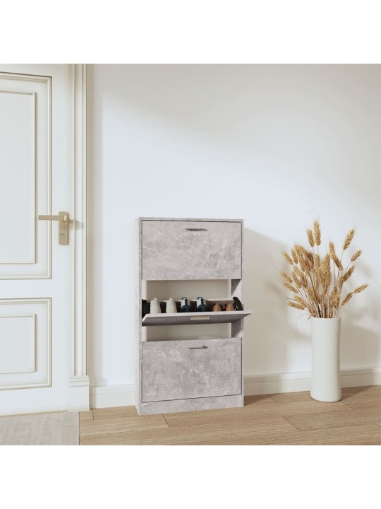 Botník betonově šedý 59 x 17 x 108 cm kompozitní dřevo