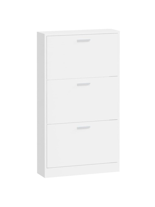 Botník bílý s vysokým leskem 59x17x108 cm kompozitní dřevo