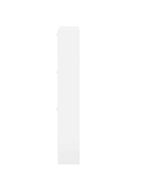 Botník bílý s vysokým leskem 59x17x108 cm kompozitní dřevo