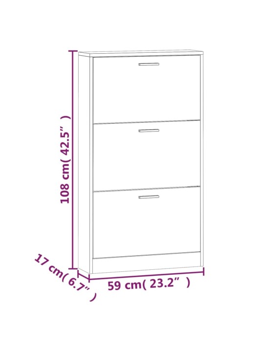 Botník bílý s vysokým leskem 59x17x108 cm kompozitní dřevo
