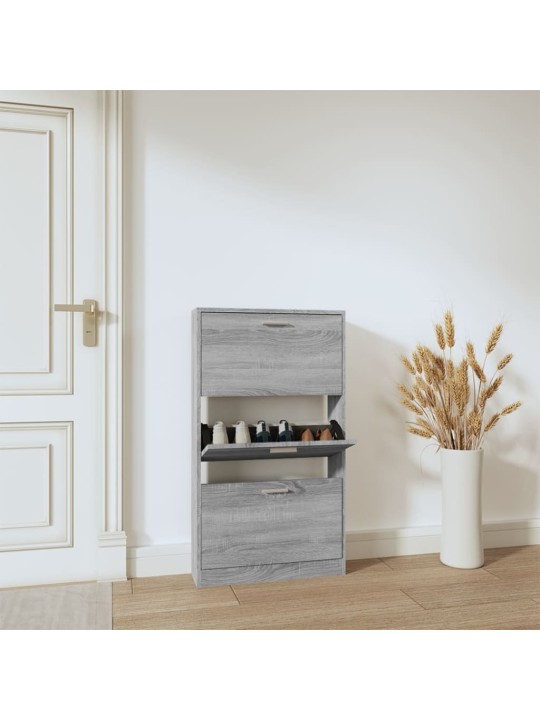 Botník šedý sonoma 59x17x108 cm kompozitní dřevo