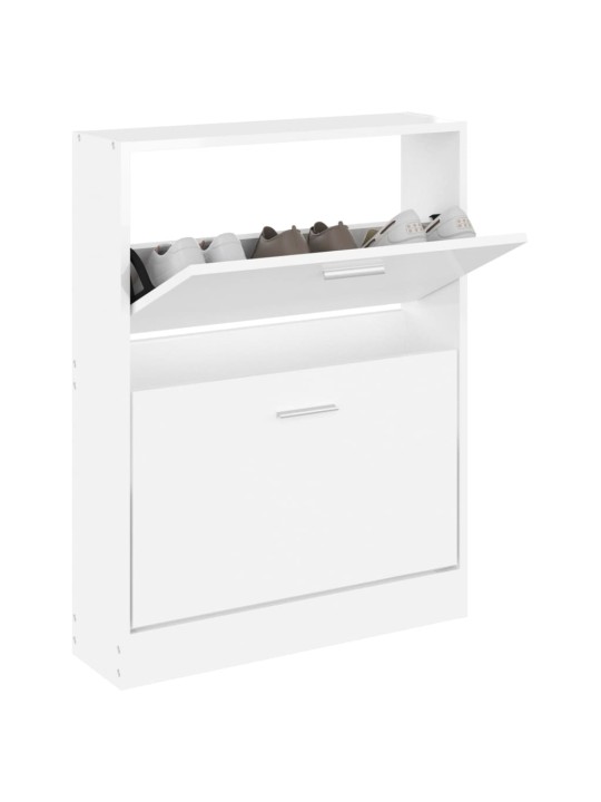 Botník bílý s vysokým leskem 59x17x81 cm kompozitní dřevo
