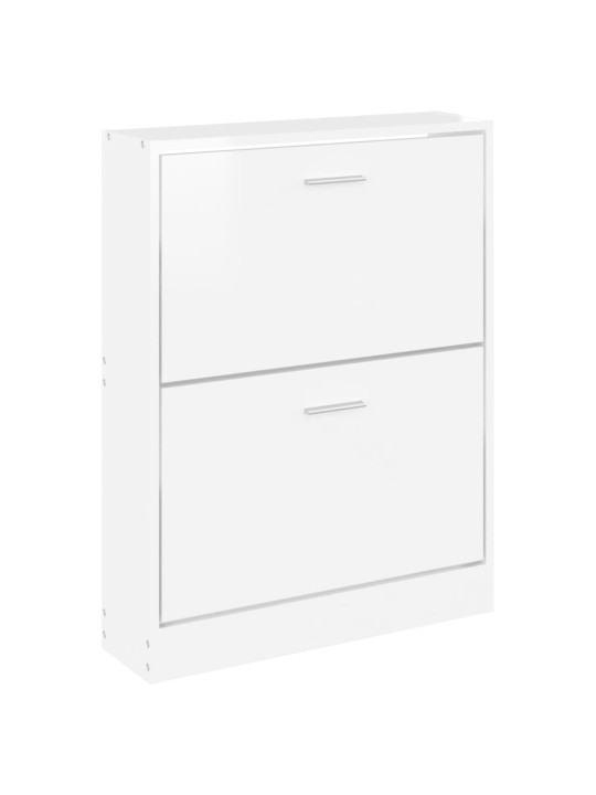 Botník bílý s vysokým leskem 59x17x81 cm kompozitní dřevo