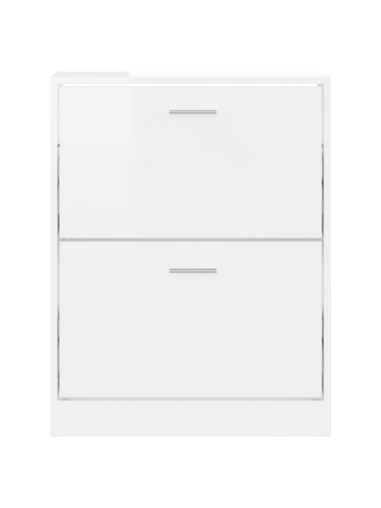Botník bílý s vysokým leskem 59x17x81 cm kompozitní dřevo