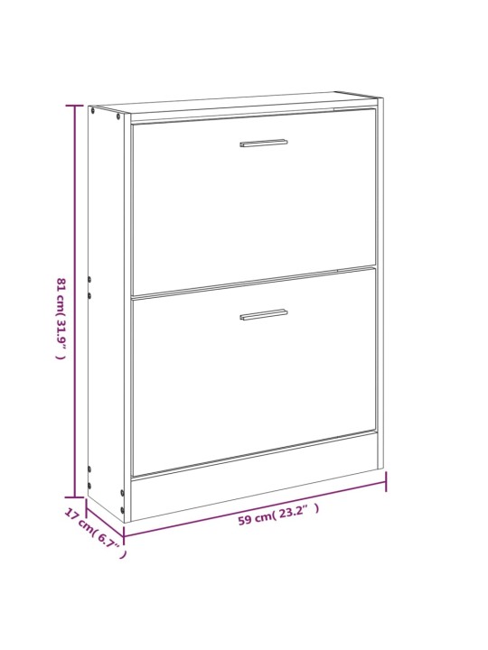 Botník bílý s vysokým leskem 59x17x81 cm kompozitní dřevo