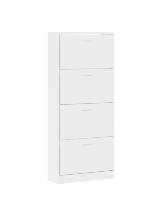 Botník bílý s vysokým leskem 63x24x147 cm kompozitní dřevo