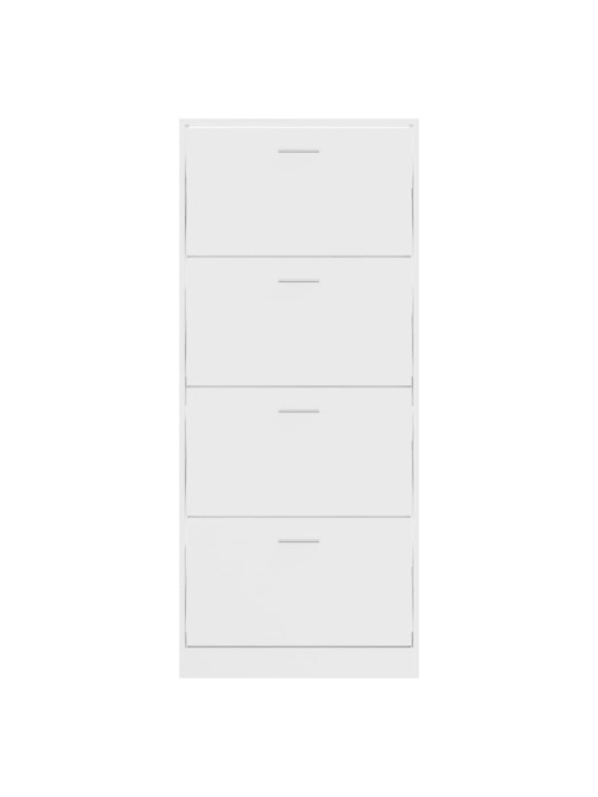 Botník bílý s vysokým leskem 63x24x147 cm kompozitní dřevo
