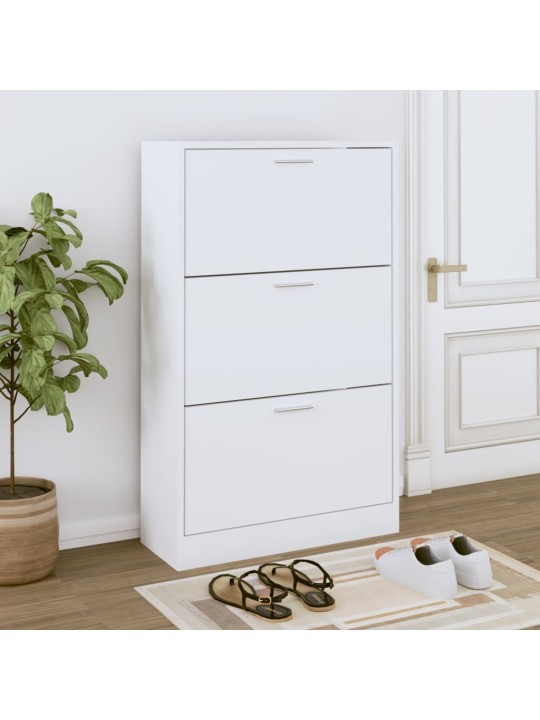 Botník bílý 63x24x103 cm kompozitní dřevo