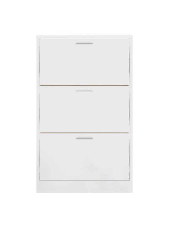 Botník bílý s vysokým leskem 63x24x103 cm kompozitní dřevo