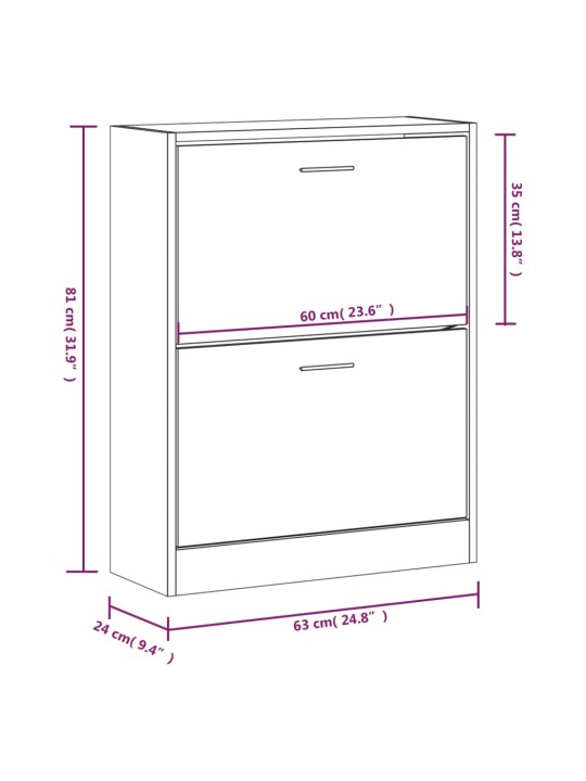 Botník kouřový dub 63x24x81 cm kompozitní dřevo