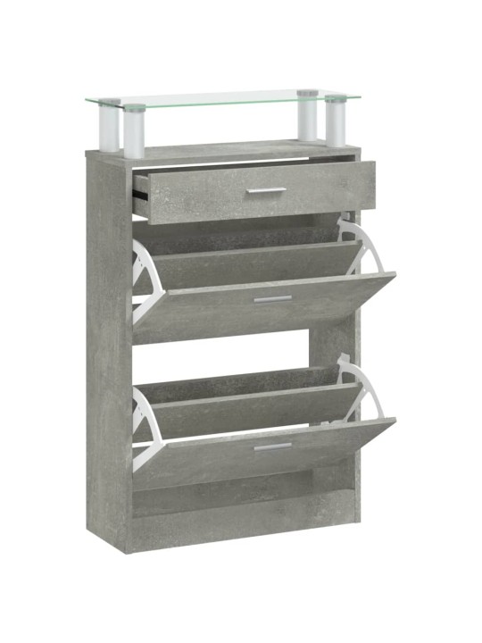 Botník betonově šedý 63 x 24 x 104 cm kompozitní dřevo