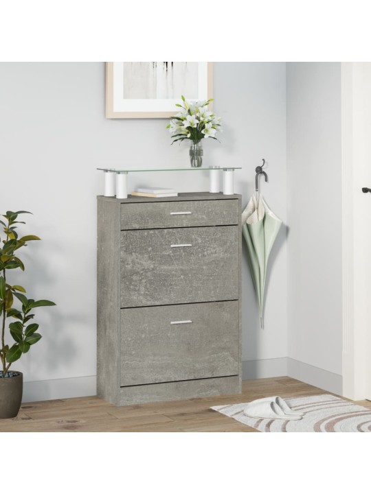 Botník betonově šedý 63 x 24 x 104 cm kompozitní dřevo