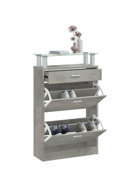 Botník betonově šedý 63 x 24 x 104 cm kompozitní dřevo