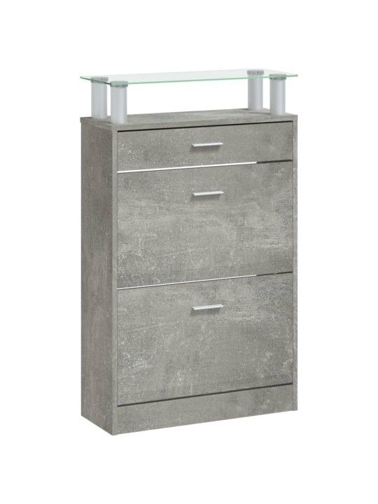 Botník betonově šedý 63 x 24 x 104 cm kompozitní dřevo
