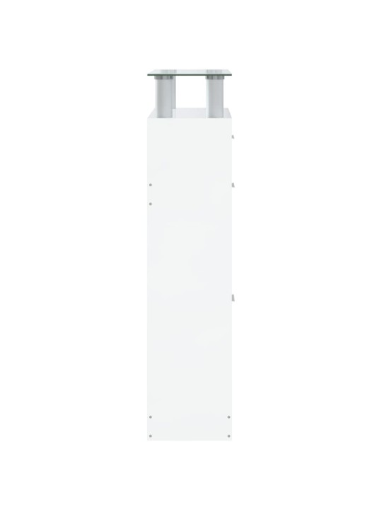 Botník bílý s vysokým leskem 63 x 24 x 104 cm kompozitní dřevo