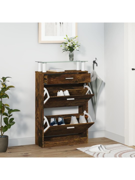 Botník kouřový dub 63 x 24 x 104 cm kompozitní dřevo