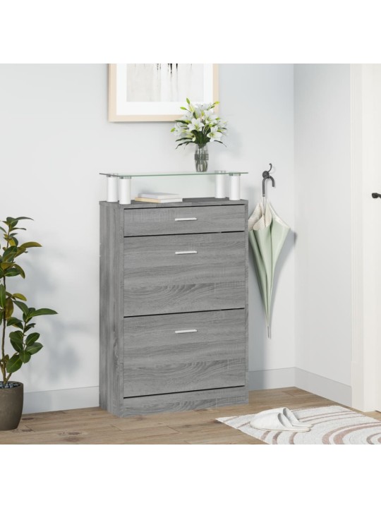 Botník šedý sonoma 63 x 24 x 104 cm kompozitní dřevo