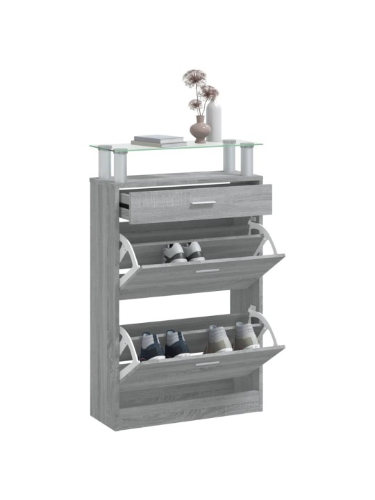 Botník šedý sonoma 63 x 24 x 104 cm kompozitní dřevo