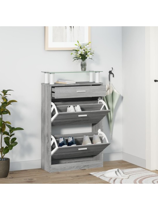 Botník šedý sonoma 63 x 24 x 104 cm kompozitní dřevo