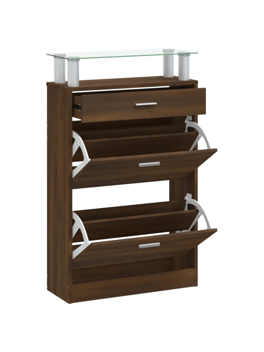 Botník hnědý dub 63 x 24 x 104 cm kompozitní dřevo