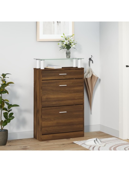 Botník hnědý dub 63 x 24 x 104 cm kompozitní dřevo