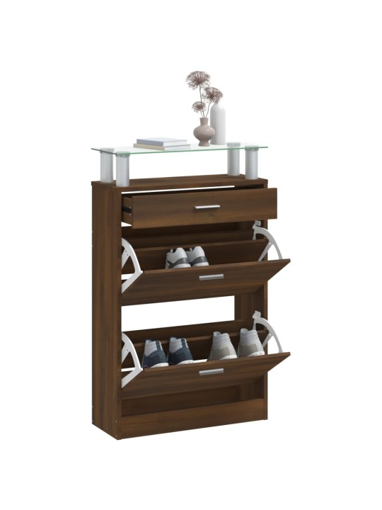Botník hnědý dub 63 x 24 x 104 cm kompozitní dřevo