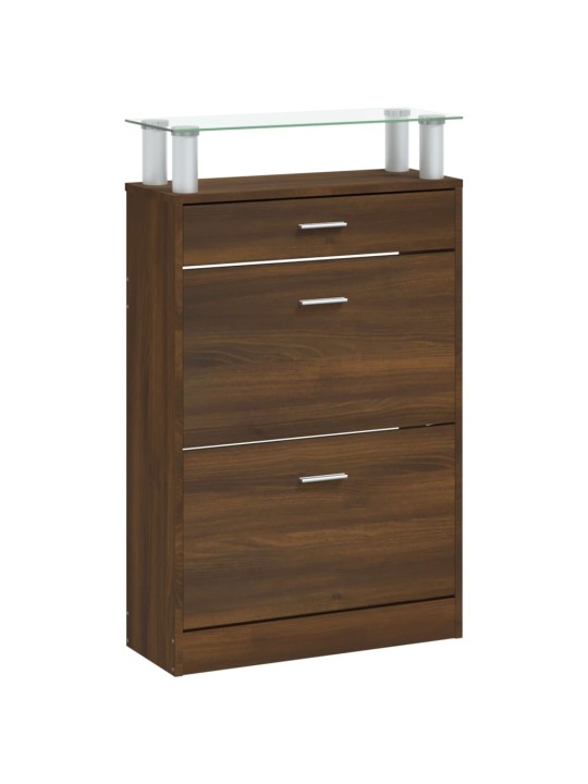 Botník hnědý dub 63 x 24 x 104 cm kompozitní dřevo