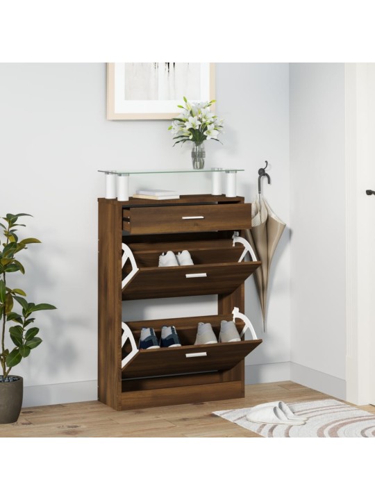 Botník hnědý dub 63 x 24 x 104 cm kompozitní dřevo