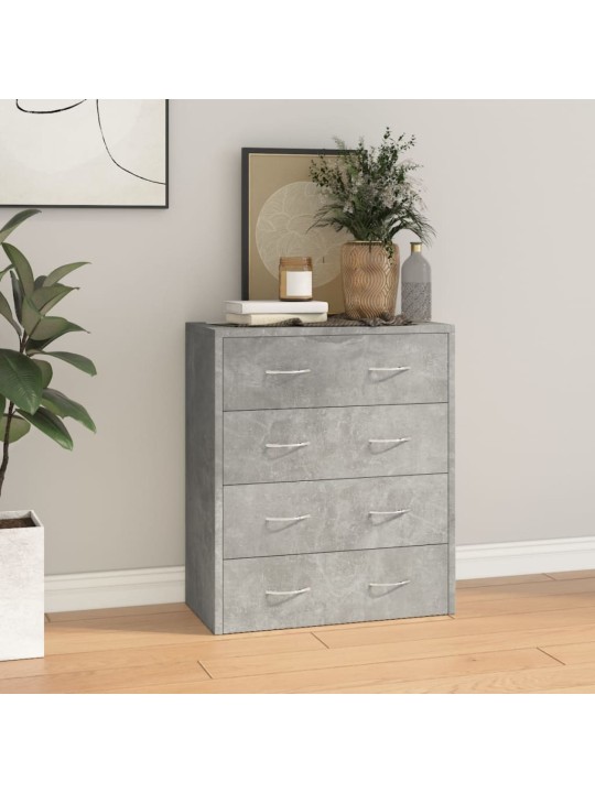 Příborník se 4 zásuvkami 60 x 30,5 x 71 cm betonově šedá