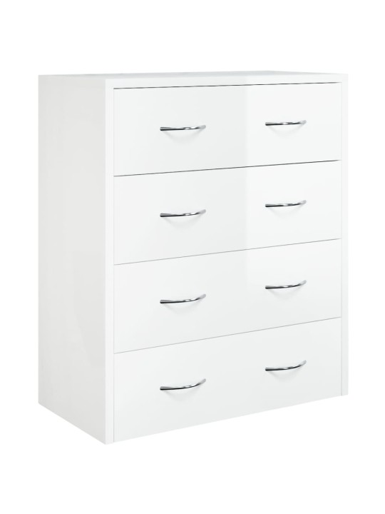 Příborník se 4 zásuvkami 60x30,5x71 cm bílá s vysokým leskem