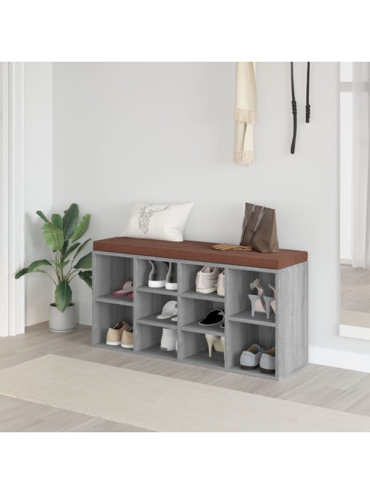 Lavice s botníkem šedá sonoma 103x30x48 cm kompozitní dřevo