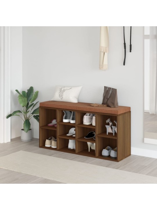 Lavice s botníkem hnědý dub 103x30x48 cm kompozitní dřevo