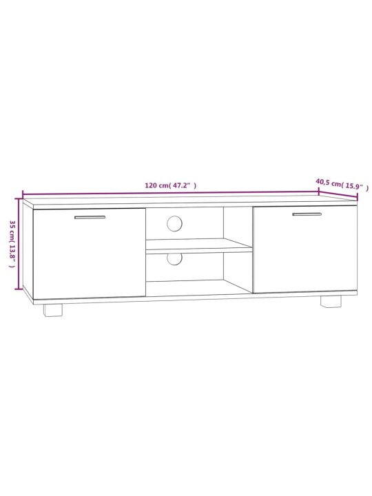 TV skříňka kouřový dub 120x40,5x35 cm kompozitní dřevo
