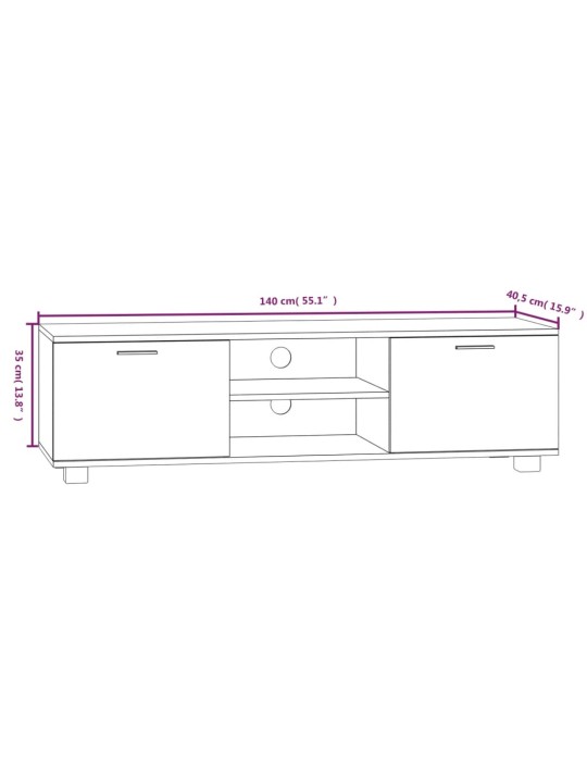 TV skříňka bílá 120x40,5x35 cm kompozitní dřevo