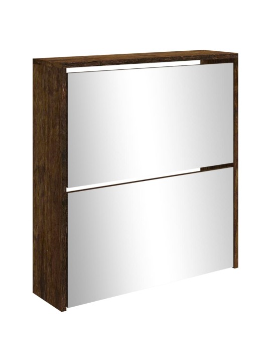 Botník se zrcadlem 2patrový kouřový dub 63 x 17 x 67 cm