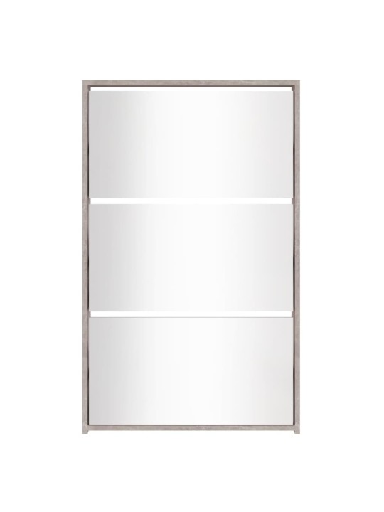 Botník se zrcadlem 3patrový betonově šedá 63x17x102,5 cm